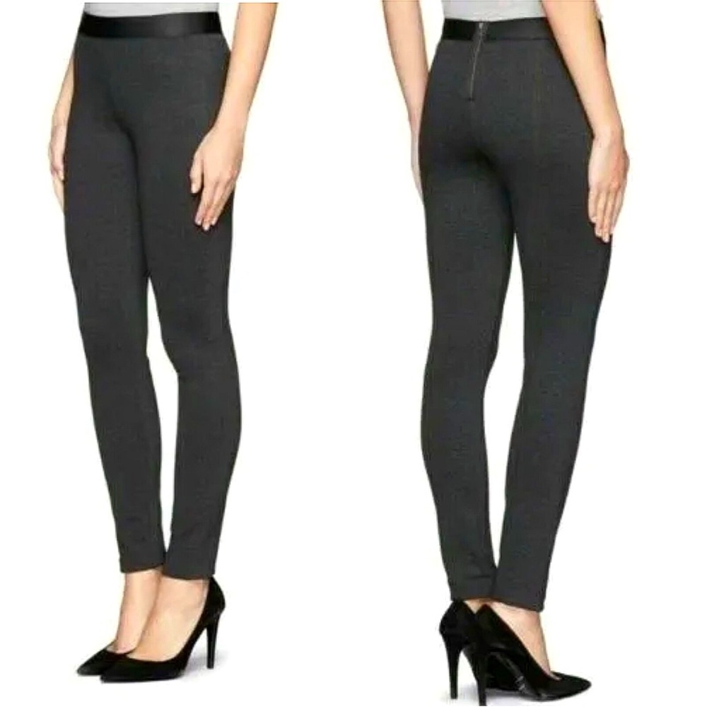 J Crew Womens Leggings Pixie Pants Charcoal Gray Back Zipper Mid Rise Size 4R